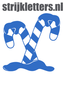 Vel Strijkletters Kerst Candy Cane Flex Helderblauw - afb. 1