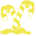 Vel Strijkletters Kerst Candy Cane Polyester Ondergrond Neon Geel - afb. 2