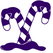 Vel Strijkletters Kerst Candy Cane Flex Aubergine - afb. 2