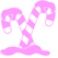 Vel Strijkletters Kerst Candy Cane Flex Neon Roze - afb. 2