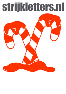 Vel Strijkletters Kerst Candy Cane Flex Licht Rood - afb. 1