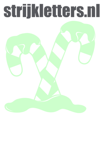 Vel Strijkletters Kerst Candy Cane Flex Mint Groen - afb. 1