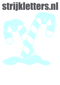 Vel Strijkletters Kerst Candy Cane Flex Baby Blauw - afb. 1