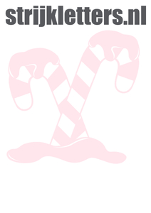 Vel Strijkletters Kerst Candy Cane Flex Pastel Roze - afb. 1