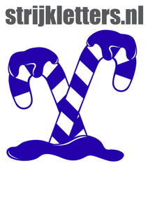 Vel Strijkletters Kerst Candy Cane Flex Royal Blauw - afb. 1