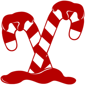 Vel Strijkletters Kerst Candy Cane Flock Donker Rood - afb. 2