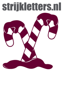 Vel Strijkletters Kerst Candy Cane Flex Burgundy - afb. 1