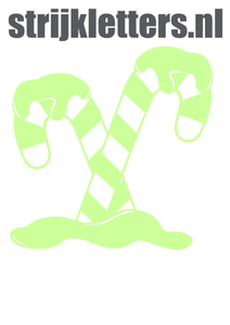 Vel Strijkletters Kerst Candy Cane Glow in the Dark - afb. 1