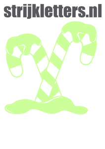 Vel Strijkletters Kerst Candy Cane Glow in the dark Glow in the Dark - afb. 1