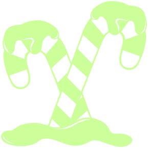 Vel Strijkletters Kerst Candy Cane Glow in the dark Glow in the Dark - afb. 2