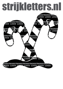 Vel Strijkletters Kerst Candy Cane Flex BORSTLOGO - afb. 1