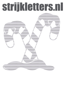 Vel Strijkletters Kerst Candy Cane Glitter Rainbow White 488 - afb. 1