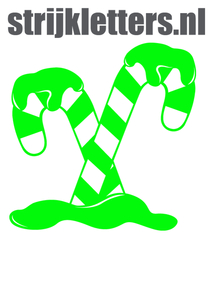 Vel Strijkletters Kerst Candy Cane Glow in the Dark Groen - afb. 1