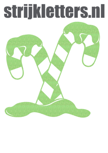 Vel Strijkletters Kerst Candy Cane Glitter Neon Green Glitter 447 - afb. 1