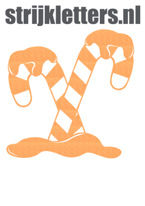 Vel Strijkletters Kerst Candy Cane Glitter Neon Orange Glitter 449 - afb. 1