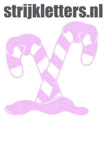 Vel Strijkletters Kerst Candy Cane Glitter Neon Purple 480 - afb. 1