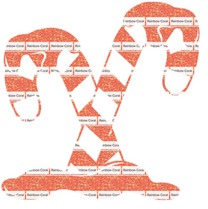 Vel Strijkletters Kerst Candy Cane Glitter Rainbow Coral Glitter ST - afb. 2