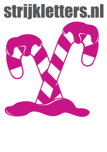 Vel Strijkletters Kerst Candy Cane Flex Framboos - afb. 1