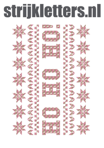 Vel Strijkletters Kerst Fair Isle Design Leger Roze - afb. 1