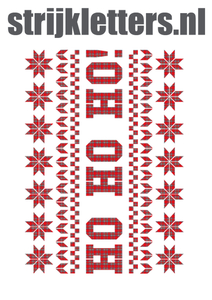 Vel Strijkletters Kerst Fair Isle Design Ruit Rood - afb. 1