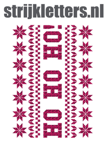 Vel Strijkletters Kerst Fair Isle Design Zebra Roze - afb. 1