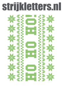 Vel Strijkletters Kerst Fair Isle Polyester Ondergrond Neon Groen - afb. 1
