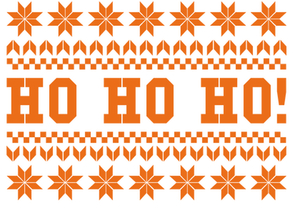 Vel Strijkletters Kerst Fair Isle Polyester Ondergrond Oranje - afb. 2