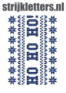 Vel Strijkletters Kerst Fair Isle Holografische Blauw - afb. 1