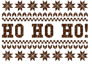 Vel Strijkletters Kerst Fair Isle Glitter Bruin - afb. 2