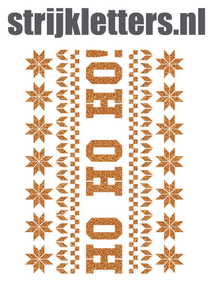Vel Strijkletters Kerst Fair Isle Glitter Old Gold - afb. 1