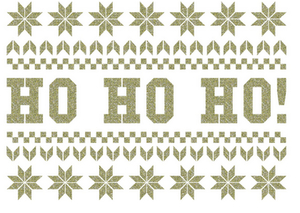 Vel Strijkletters Kerst Fair Isle Glitter Champagne Glitter 490 - afb. 2