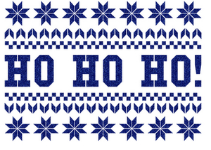 Vel Strijkletters Kerst Fair Isle Glitter Royal Blue Glitter 489 - afb. 2