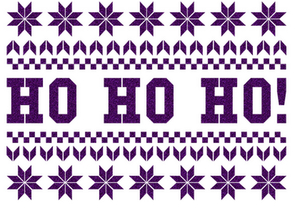 Vel Strijkletters Kerst Fair Isle Glitter Purple Glitter 424 - afb. 2