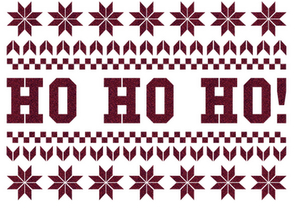 Vel Strijkletters Kerst Fair Isle Glitter Burgundy  Glitter 422 - afb. 2