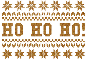 Vel Strijkletters Kerst Fair Isle Glitter Dark Gold 429 - afb. 2