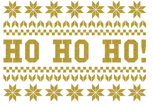 Vel Strijkletters Kerst Fair Isle Glitter Light Gold Glitter 425 - afb. 2