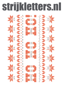 Vel Strijkletters Kerst Fair Isle Glitter Rainbow Coral Glitter ST - afb. 1