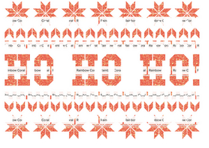 Vel Strijkletters Kerst Fair Isle Glitter Rainbow Coral Glitter ST - afb. 2