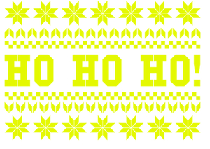 Vel Strijkletters Kerst Fair Isle Glow in the Darg Geel - afb. 2