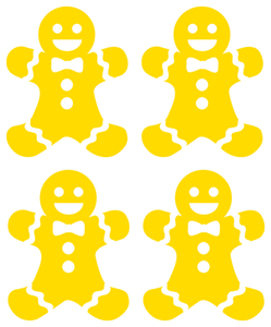 Vel Strijkletters Kerst Gingerbread Man Flex Donker Geel - afb. 2