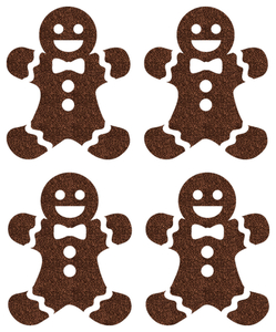 Vel Strijkletters Kerst Gingerbread Man Glitter Brons - afb. 2