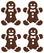 Vel Strijkletters Kerst Gingerbread Man Glitter Brons - afb. 2