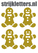 Vel Strijkletters Kerst Gingerbread Man Glitter Goud - afb. 1