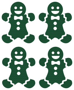 Vel Strijkletters Kerst Gingerbread Man Glitter Groen - afb. 2