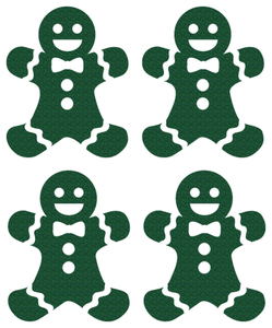 Vel Strijkletters Kerst Gingerbread Man Glitter Groen - afb. 2