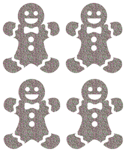 Vel Strijkletters Kerst Gingerbread Man Glitter Regenboog - afb. 2