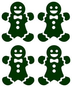 Vel Strijkletters Kerst Gingerbread Man Flex Donker Groen - afb. 2