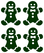 Vel Strijkletters Kerst Gingerbread Man Flex Donker Groen - afb. 2