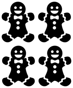 Vel Strijkletters Kerst Gingerbread Man Nylon Grip Zwart - afb. 2