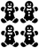 Vel Strijkletters Kerst Gingerbread Man Nylon Grip Zwart - afb. 2
